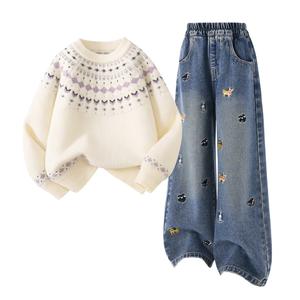 Детская повседневная спортивная одежда Disney, Solid Color Ivory+Solid Color Denim Blue