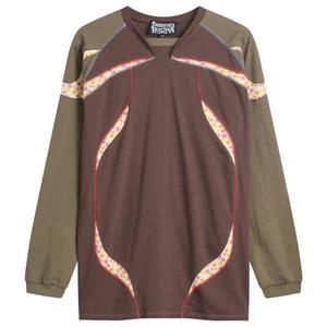 Спортивная трикотажная футболка с длинным рукавом Paolina Russo, коричневый & flower