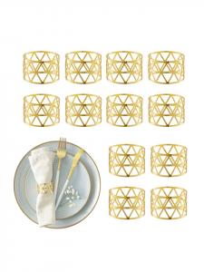 Relaxdays 12 колец для салфеток золотого цвета