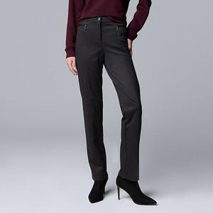 Узкие брюки Petite midrise из понте Simply Vera Vera Wang, Grey Wine Window Plaid