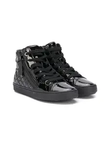 Лакированные высокие кеды Kalispera Geox Kids, черный