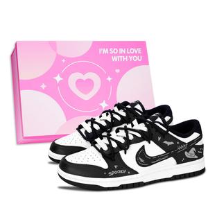 Nike Dunk Black White, Witch Manga модные и стильные устойчивые к истиранию низкие скейтбордские обувь unisex gray