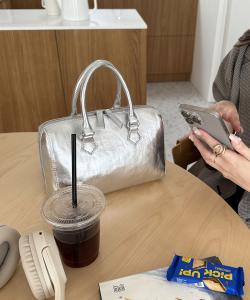 Мини-сумка Boston Bag из тонкого материала (двусторонняя) Discoat, цвет Silver