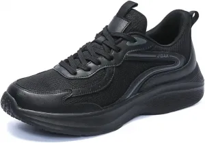 Мужские дышащие беговые кроссовки Легкие повседневные кеды Сетчатые спортивные и ходовые обувь для зала, путешествий и ежедневной носки Qacksv, черный