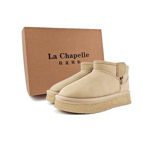 La Chapelle Универсальные повседневные хлопковые ботинки, увеличивающие рост, термостойкие, износостойкие, короткие, женские, бежевые