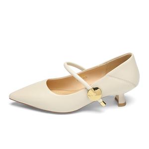 Туфли на тонком каблуке высотой 4,5 см для женщин ZHR, Beige