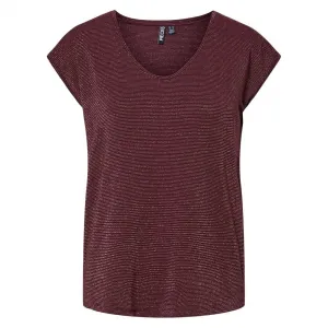 Футболка Pieces Billo Lurex Stripes, красный