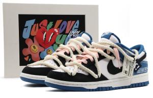 Кроссовки Nike Dunk Skateboard Shoes Men Low-Top Black Blue White