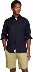 Мужские рубашки Tommy Hilfiger Poplin с длинным рукавом, классического кроя, застегивающиеся на пуговицы, также доступны в размерах для больших и высоких размеров., Desert Sky