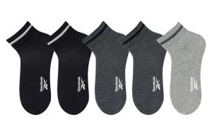 Низкие носки унисекс набор из 5 пар Reebok, светло-серый