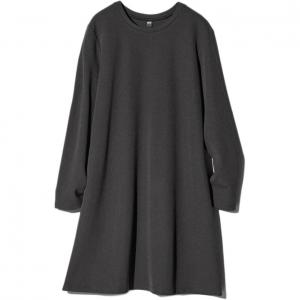 Женское платье с длинными рукавами UNIQLO, черный