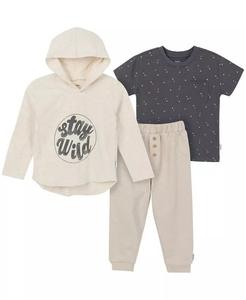 Топ для мальчиков для малышей, длинные рукава с капюшоном и джоггеры, комплект из 3 предметов Gerber, оранжевый