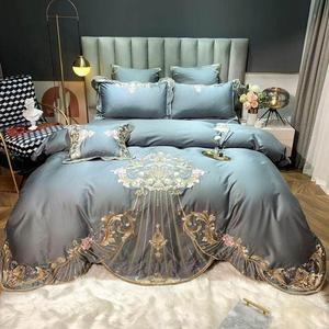 FGDSEEEKJUFHH Комплект постельного белья из плюша с вышивкой, серый, стеганый пододеяльник