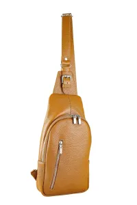 Сумка через плечо COLLEZIONE ALESSANDRO "Betty", натуральная кожа, много отделений, коричневый