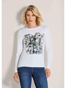 MADELEINE Элегантный топ с отделкой стразами белого, черного и серебристого цвета