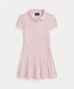 (Девочки, 2-6 лет) Хлопковое платье-поло крупной вязки Polo Ralph Lauren, цвет 650 Pink