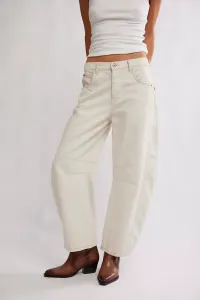 Удачи с джинсами средней посадки свободного кроя! Free People, Beige