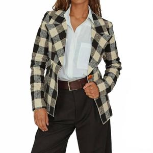 Блейзер в черную клетку с вырезом Smythe, Black Check