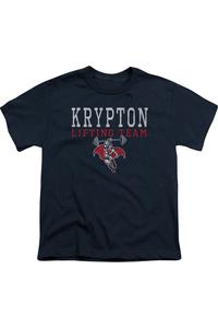 Футболка с коротким рукавом DC Comics "Krypton Lifting" для детей Gildan, темно-синий