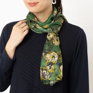 Шелковый палантин с цветочным принтом Lobjie, цвет Green