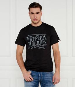 Футболка Replay Regular Fit с надписью, черный