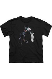 Футболка с коротким рукавом для детей "Бэтмен против Джокера" Gildan, черный
