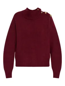 Свитер с высоким воротом и деталями на плечах Kate Spade, красный