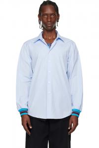 Dries Van Noten Синяя поплиновая рубашка