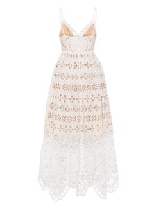 Платье макси с V-образным вырезом и вышивкой Elie Saab, белый
