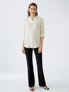 Блуза Oui Bluse, цвет Creme/Schwarz