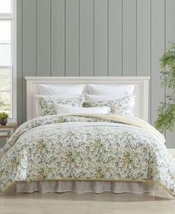 Двусторонний комплект постельного белья Country Meadow из 3 предметов, размер Full/Queen Laura Ashley, золотой/кремовый