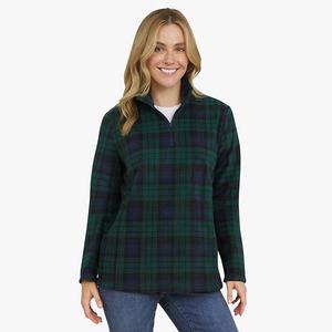 Женский флисовый свитер на молнии Lands' End, Green Multi