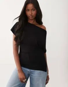 Черный координый топ с приспущенными плечами ASOS DESIGN