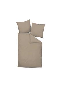 Двуслойное постельное бельё Janine из мерсеризованного мако-сатина с шёлковым эффектом, однотонное, цвет капучино