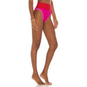 Женские плавки-бикини Beach Riot Emmy, фуксиево-красные, в рубчик, GBO851