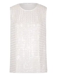 Топ из тюля с вышивкой в цветочек Niccolò Pasqualetti, белый
