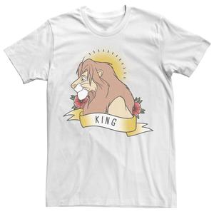 Мужская футболка с татуировкой's The Lion King Simba King Disney, белый