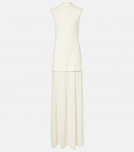 Платье-макси с водолазкой Jil Sander, Chalk