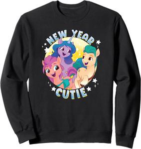 Милая новогодняя толстовка My Little Pony: A New Generation Group, черная
