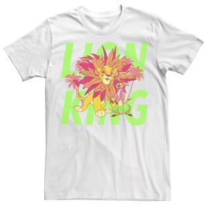 Мужская неоновая футболка «Король Лев Симба и Тимон» Disney