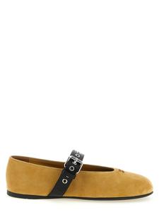 Балетки с пряжкой MIU MIU, бежевый