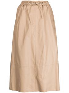 Yves Salomon расклешенная кожаная юбка, нейтральный цвет