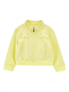 Толстовка на молнии с цветочной вышивкой Monnalisa, желтый