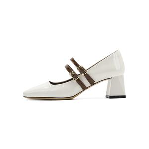 HARSON Туфли Мэри Джейн на массивном каблуке 5,5 см женские экрю, цвет Ecru