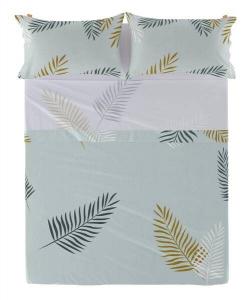 Простыня blanc. Foliage mint, 1x160x270 см, разноцветный