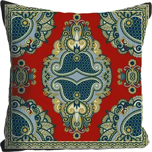 Декоративная подушка Орнамент, наволочка без наполнителя, 1 штука Queence, Bunt + bedruckt