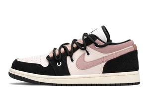 Кроссовки Air JORDAN 1 Vintage Basketball Shoes Women's Low-Top Black Pink, черный/розовый