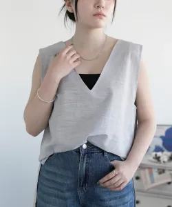 Простой жилет с V-образным вырезом Aimoha - Select -, цвет Beige