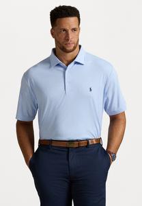 Поло Polo Ralph Lauren Big & Tall SOFT COTTON POLO SHIRT, Office Blue/Mottled Light Blue