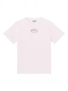 Футболка с логотипом Ganni, розовый